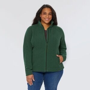 DULUTH TRADING Women's Frost Lake Fleece Full Zip Size 4X Olive Green #76772